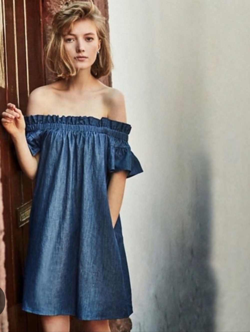 Corey Lynn Calter off-shoulder shift dress‎ Size SP Small Petite